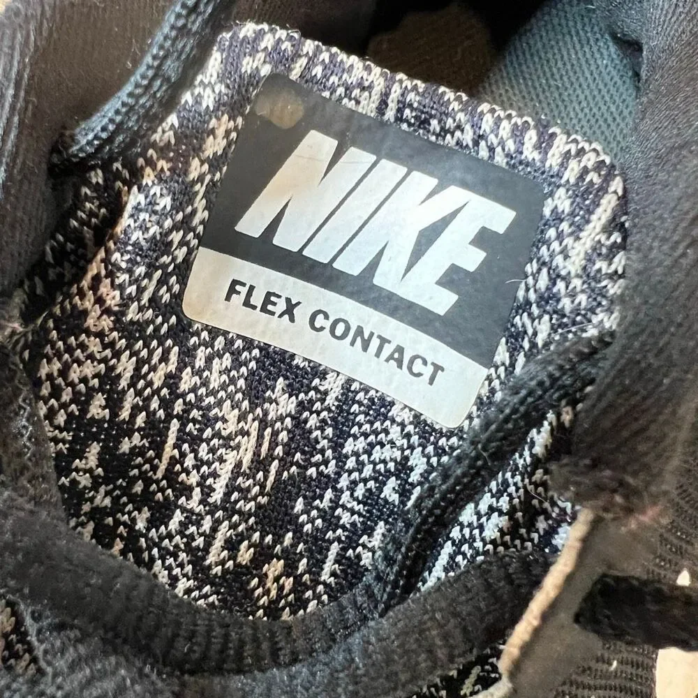 Nike, Flex Contact Running Sneakers Unisex Athletic Shoes Black White Women's 9